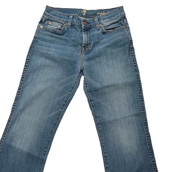 7 For All Mankind Cropped Boot Jeans y2k 90s Size 26 - Picture 5 of 8